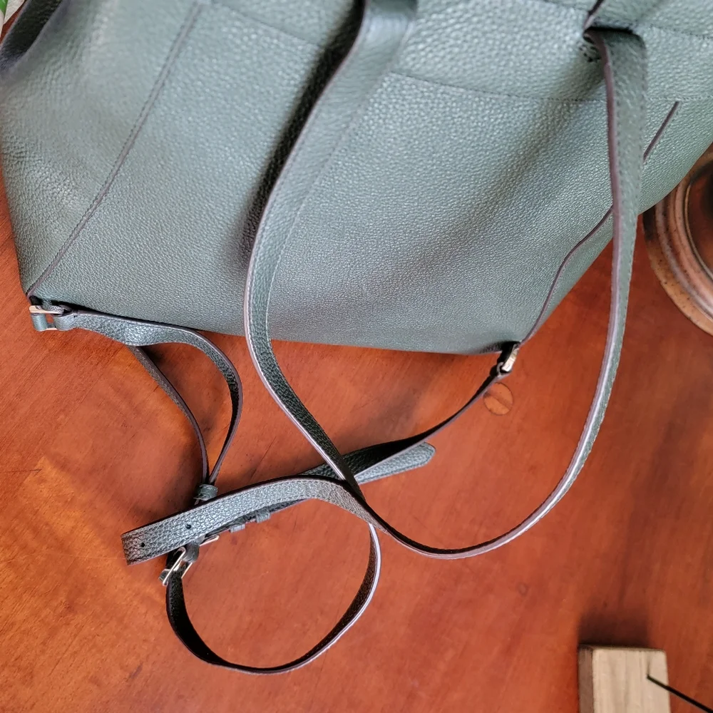 Kate Spade K4628 Leila Pebbled Leather Backpack Deep Evergreen Large Bag